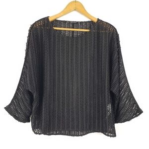ZARA Black Open Crochet Top / Cover Up Sweater